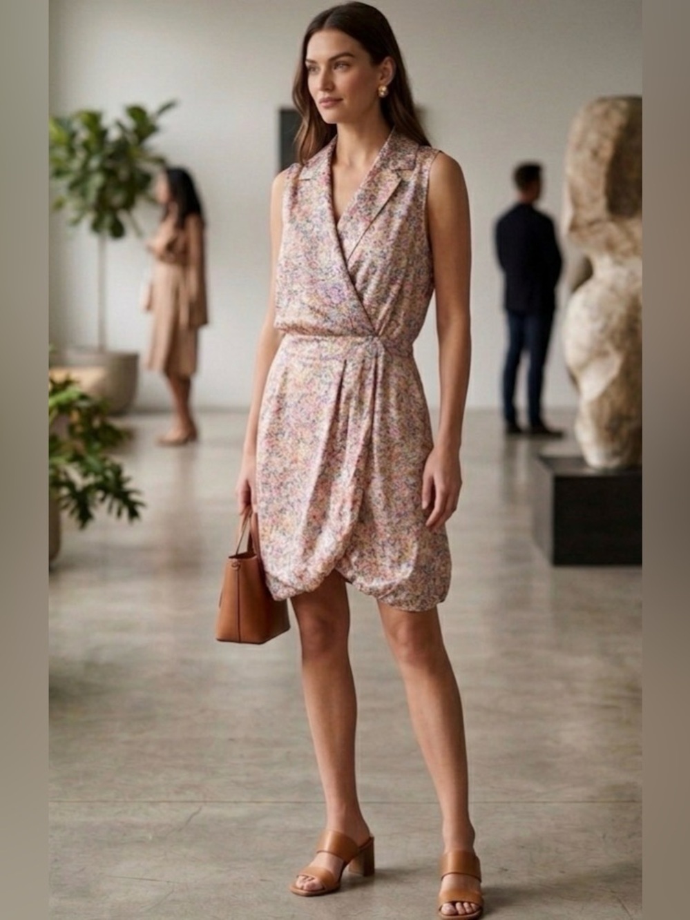 Sara Berman 100% Silk Multicolor Confetti Mini Dress size Large